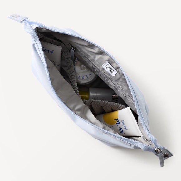 Athleta All About Medium & Small Blue Nylon Medium & Small Cosmetic Pouches NWT - Picture 3 of 5